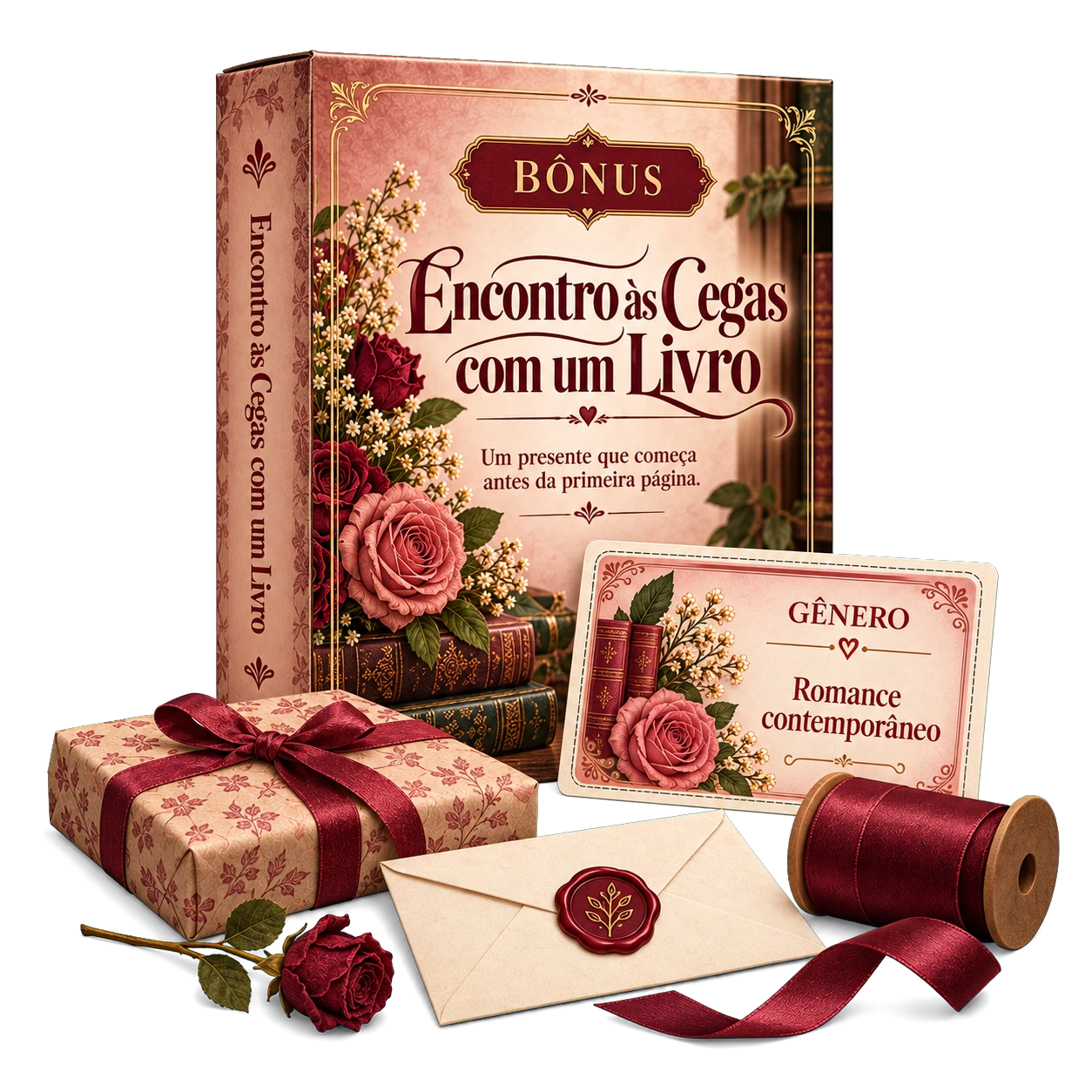 Mockup do bônus Encontro às Cegas com um Livro