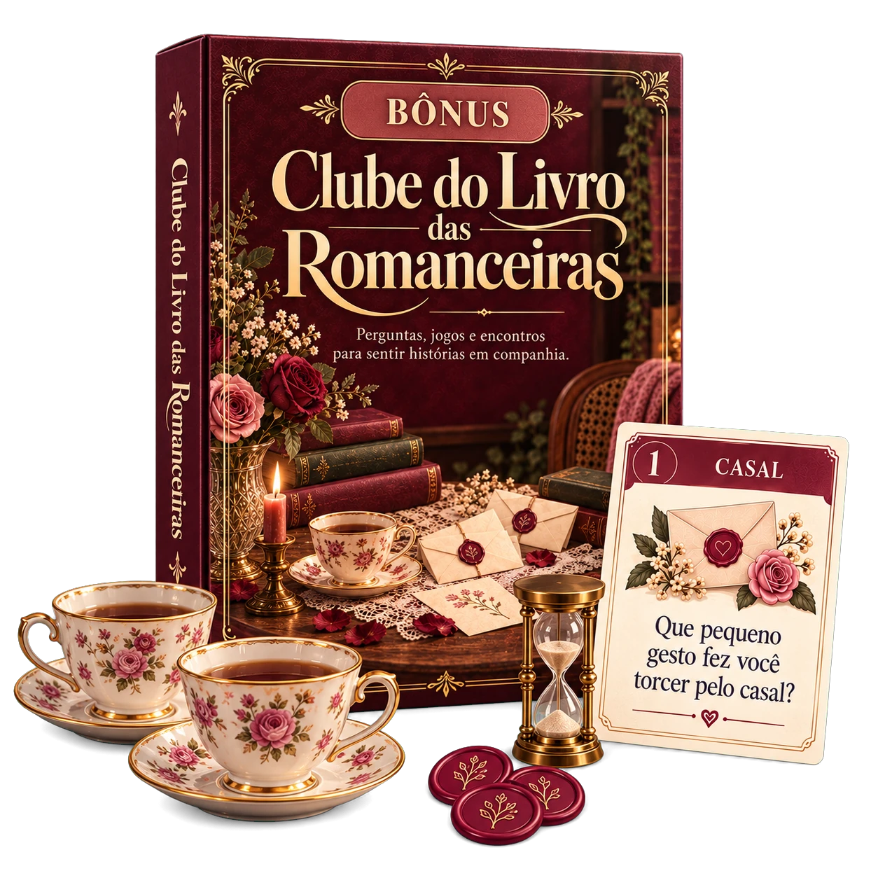 Mockup do bônus Clube do Livro das Romanceiras